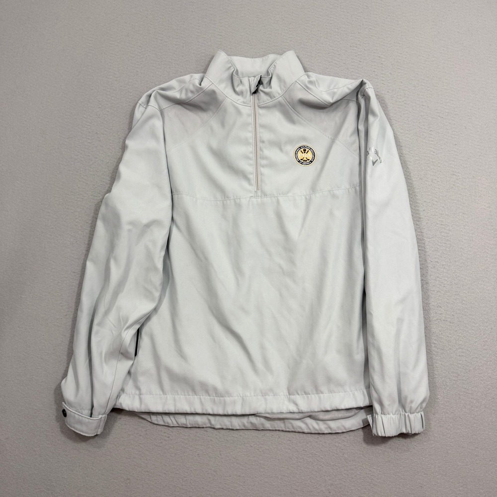 Callaway Pullover Large Gray PGA Michigan Section 1/4 Zip Golf Jacket Windshirt
